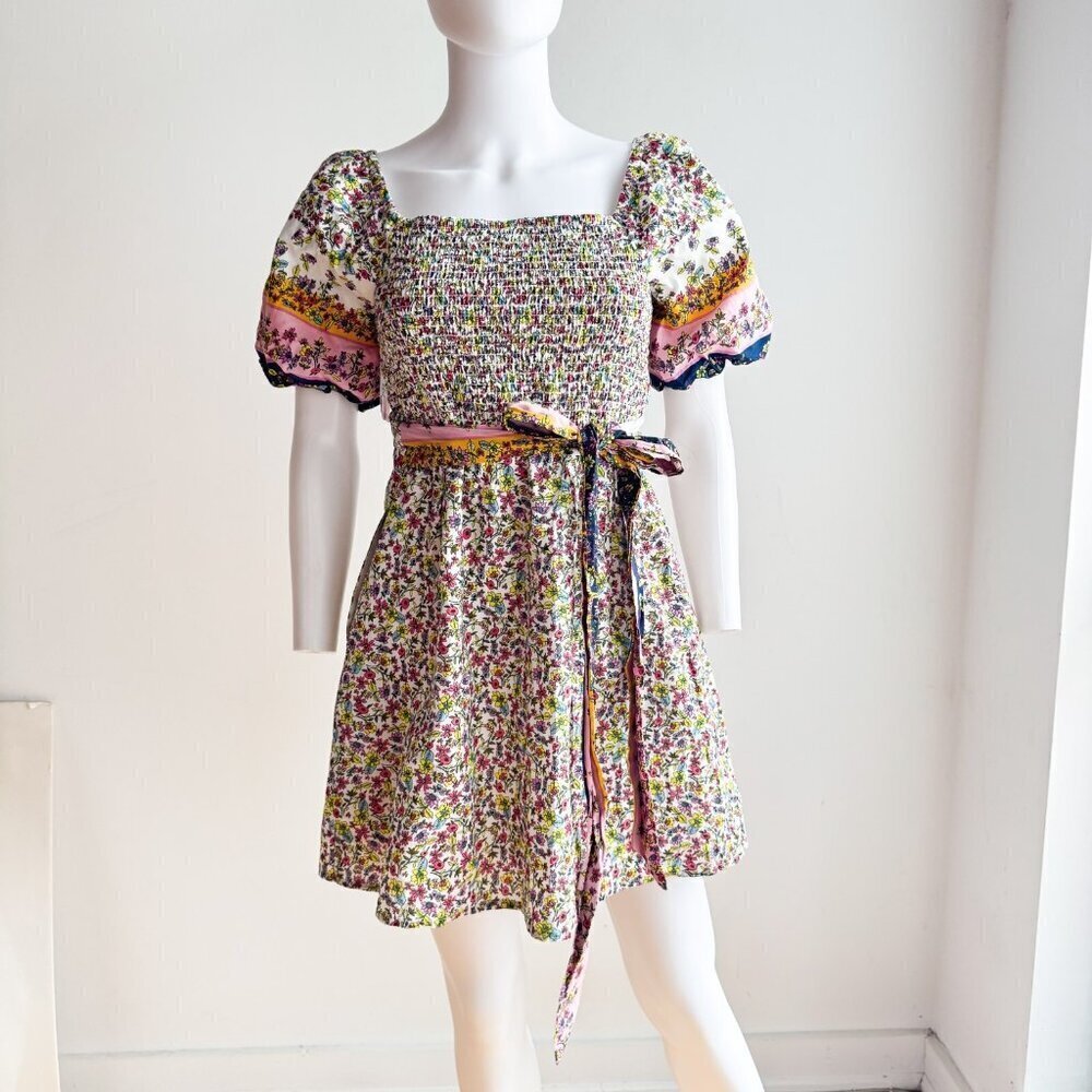 Lost + Wander Floral Puff Sleeve Mini Dress M